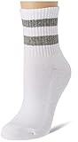 Nur Die 3er Pack kurze Retro Tennissocken Sport Socken mit Streifen aus atmungsaktiver Baumwolle Damen