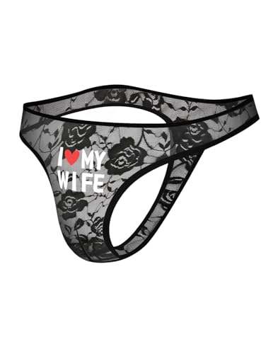 Men's Lace Thong Underwear, Sheer Floral See-Through Briefs, Sexy Lightweight Breathable Lingerie for Men