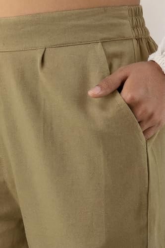 Image of Regular Fit Cotton Woman Trousers Pants Kurti Pant Casual Daily Formal Office Use