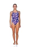Arena Shattered Glass Light Drop Back MaxLife One Piece Swimsuit, Purple, 28
