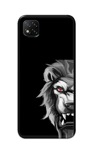 Image of PRINTFIDAA Printed Hard Back Cover Case for Mi Poco C3 Back Cover (Angry Lion) -112