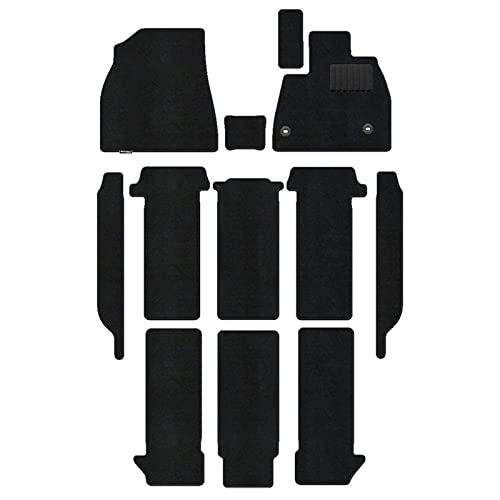 Hotfield トヨタ 互換品 新型対応 ノア ヴォクシー 90系 2025年9月〜対応 フロアマット+ステップマット 形状03 7人乗/ハイブリッド/コンソールボックス:有/独立型(HV車) プレーンブラック