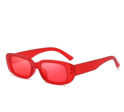 Image of IKANOO Retro Rectangle Sunglasses for Women Men Small Square Frame Trendy Y2K 90's Black Sunglasses