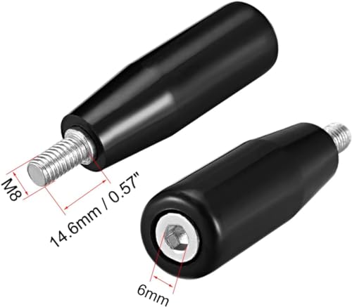 Image of (2Pcs) Revolving Handwheel Machine Handle M8 Male Threaded Stem for Milling Machinery