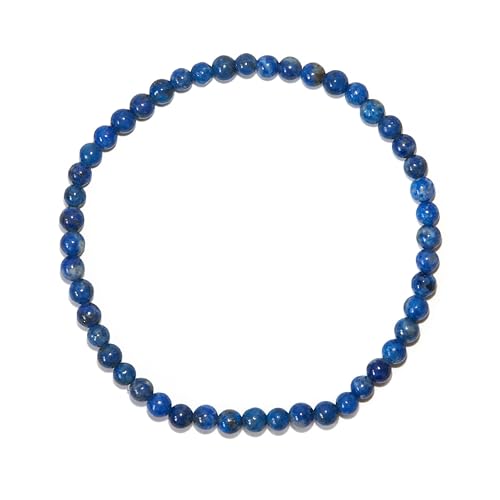 BANANE LAB Lapis Lazuli Beaded Bracelet with Mystery Polished Crystal Pendant - 4mm Real Natural Gemstone Beads for Women Men - Wisdom Truth Intuition Gift for Her him - Fits 6.75 Wrist