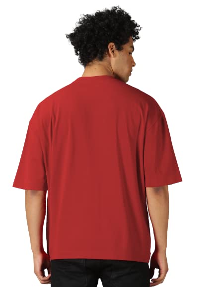 Image of URGEAR Men's Cotton Printed Drop Shoulder - Hip Hop - Down Shoulder- Baggy Loose fit- Stylish Oversized t Shirts for Men
