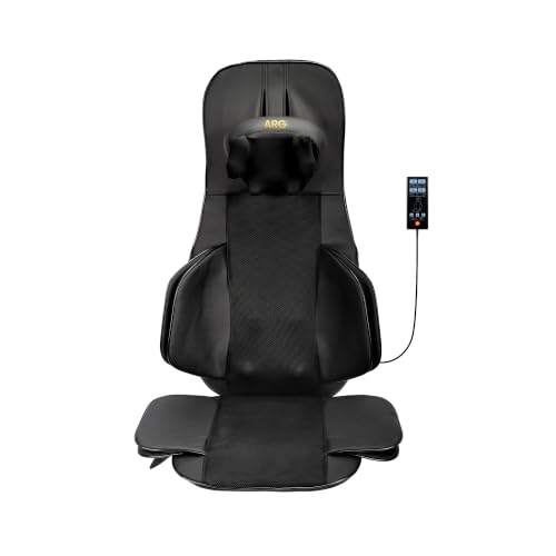 Image of AROGYA Portable Back Massager with SL Track, 360 Up & Down Rolling Balls, 3D Shiatsu Kneading, Vibration, Heat & Air Compression, Adjustable Neck, Full Back Massage for Muscle Relaxation With 3 Modes