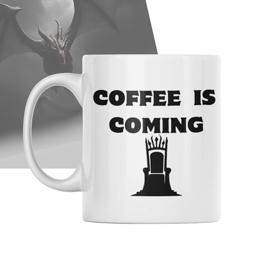 LA CASA DE LAS TAZAS® Taza Coffee is coming -Inspirada en Juego de Tronos- Para fans de juego de tronos- Taza graciosa - Regalo original -Juego de tronos merchandising -Game of thrones merchandising