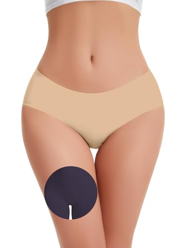 OVRUNS Seamless Underwear for Women Skin-friendly Breathable No Show Panty Liners Invisible Workout Gym Briefs