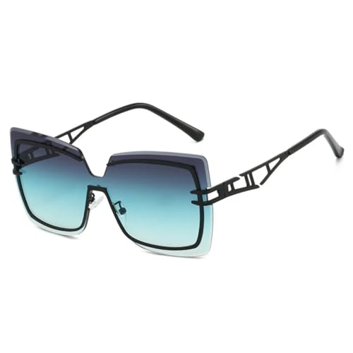 Lunettes de soleil de luxe sans cadre pour femme style chic doré