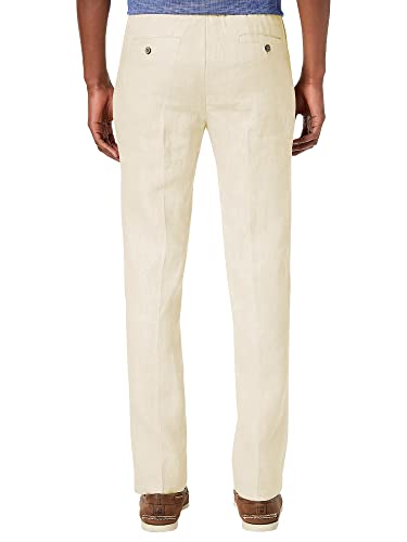 Hat and Beyond Mens Premium Soft Linen Pants Wrinkle Resistant Flat Front Classic Slacks2