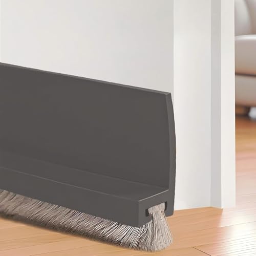 Midslinee 100cm Gris Junta de Cepillo para Puerta, Burlete Bajo Puerta, Burlete Silicona Puerta Autoadhesivo, Burlete de Puerta, door seal (gray)