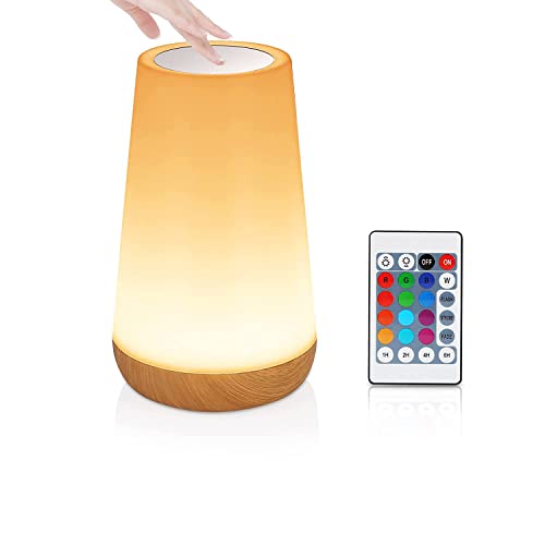 Lámparas De Mesa, Home Improvement MUZENS Luz Nocturna de LED, Lámpara de Mesita de Noche USB Recargable Regulable, Control Remoto y Control Tactil Lampara Ambiente Lámpara de Tabla de...