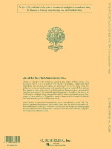 Twenty-Four Italian Songs and Arias - Medium Low Voice | 17th and 18th Century Vocal Collection | Schirmer's Library | Classical Singing Repertoire ... (Schirmer's Library of Musical Classics) - Image 2