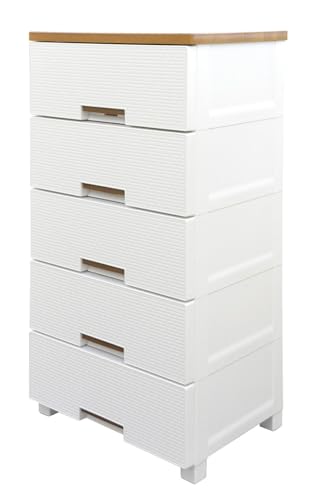 使いやすさを追求したお部屋をモダンなチェスト 日本製 完成品 フィッツプラスメッシュ 5段 特許取得済 引出しロック付きで抜け落ちを防ぐ スムーズな引出し 脚付き 木製天板 インテリアに合うリビングチェスト タンス 収納ケース 衣装ケース プラスチック 【