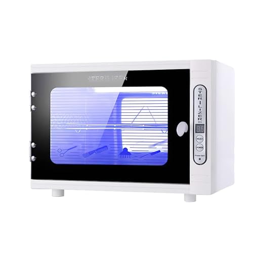 Esterilizador UV, armario de desinfección UV, caja desinfectante con temporizador, bandeja de esterilización de 2 niveles, gran capacidad de 8L, para manicura, salón, odontología
