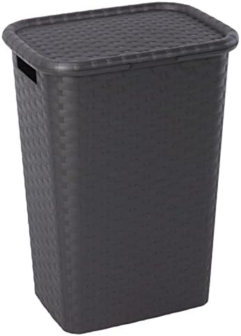 Kosz na pranie o wyglądzie plecionki, 65 l, turkusowy, kosz na pranie