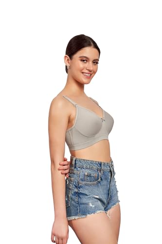 Image of Bralux Full Coverage Bra for Women Daily Use | Non-Padded Non-Wired Bra| Sweat Absorbent Seamless Bra | Replaceable Back Strap with Twin Hook Adjuster - 7002 Available in C & D Cup