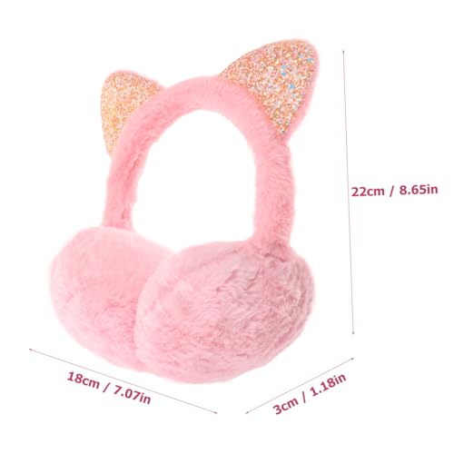 Didiseaon 2Pcs Cat Ear Plush Ear Warmers Soft Breathable Thermal Earmuffs for Outdoor Winter Sports Skiing Hiking Cold Weather Protection2