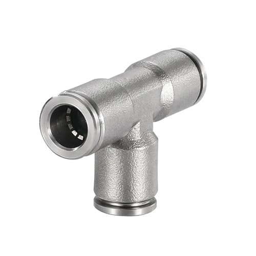 Racor recto neumático de acero inoxidable para unión de tubos PU 8mm 6