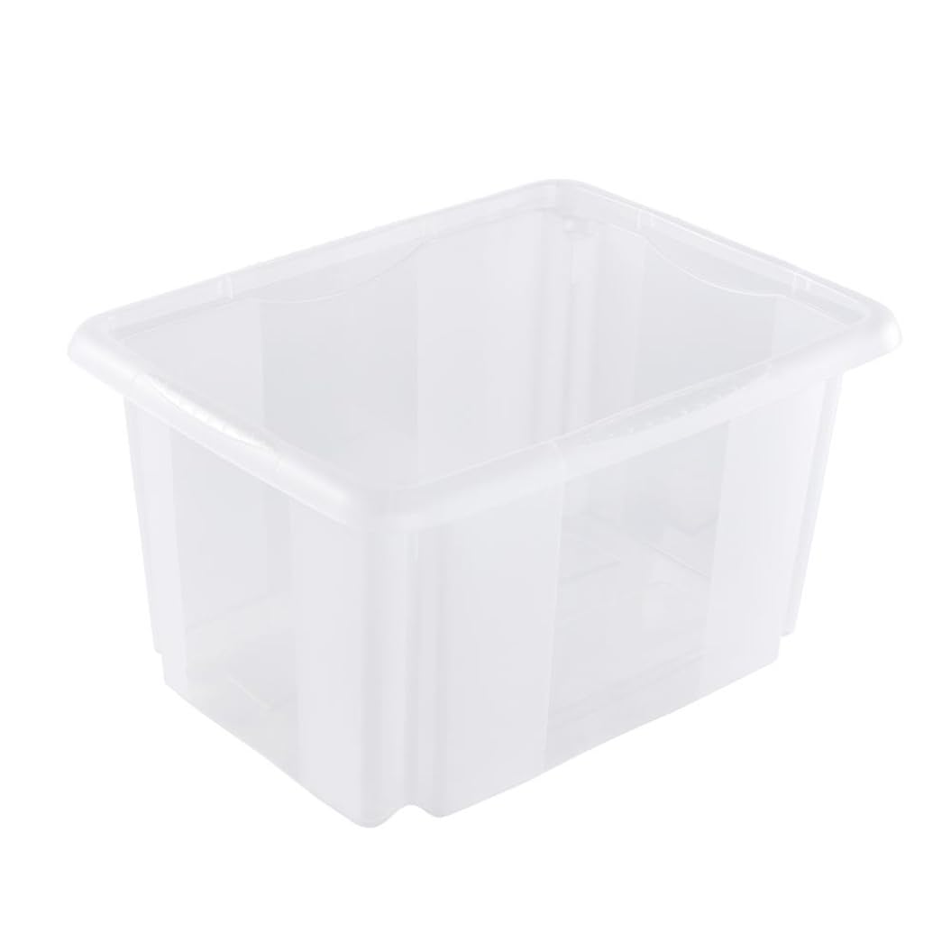 keeeper Storage Box with Turn Around Stacking system, 38x28.5x20.5 cm, 15 Litre, Emil, Transparent