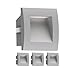 Produktbild ledscom.de 4 Stück LED Wandeinbauleuchte ZIBAL, Downlight für außen, IP65, grau matt, 90 x 90mm, warmweiß
