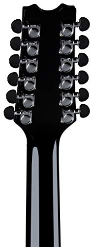 Dean Guitars Exhibition 12-String Acoustic/Electric Guitar, Classic Black, Right, (Ex12 Cbk) #TOP6