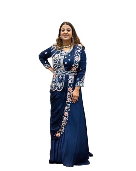 infabzon Gown Saree And Koti for Womens Bollywood Rangoli Silk fabric With Embrodery Therd Cording Sequons Work-picture-32