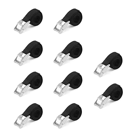 10 Pcs Ratchet Straps with Quick Release Cam Bukle Heavy Duty Tie Down Straps Rustproof Fastening Ratchet Lashing Straps for Motorcycles, Bicycles, Luggage, Packages (50x2.5cm) Cover