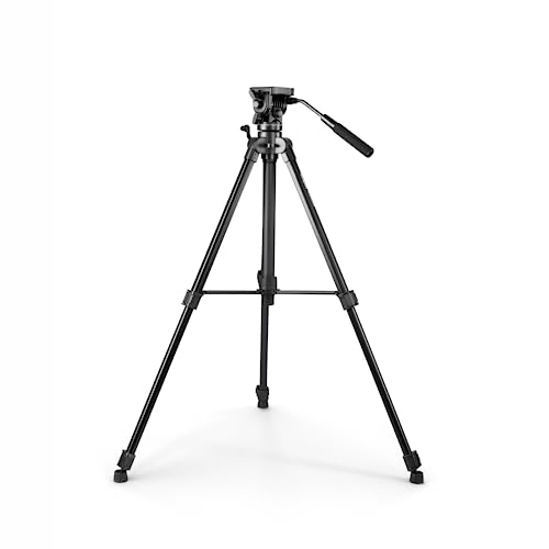 Image of DIGITEK (DPTR 990VD) 166cm Platinum Heavy Duty Tripod with Fluid Video Head, 15kg Max Load, Professional Bubble Level, Spreader, Anti-Skid Pad, 3-Section Adjustment, for Camcorder, DSLR & DV Cameras