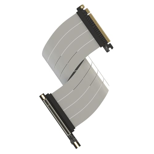 Image of LINKUP PCIE 5.0 Riser Cable | for Vertical GPU Mount | Right Angle | Graphics Card GPU Ready | Usable with PCIe 4.0 & RX 9070 / RTX5090 | 40cm (Total Length: 44cm)