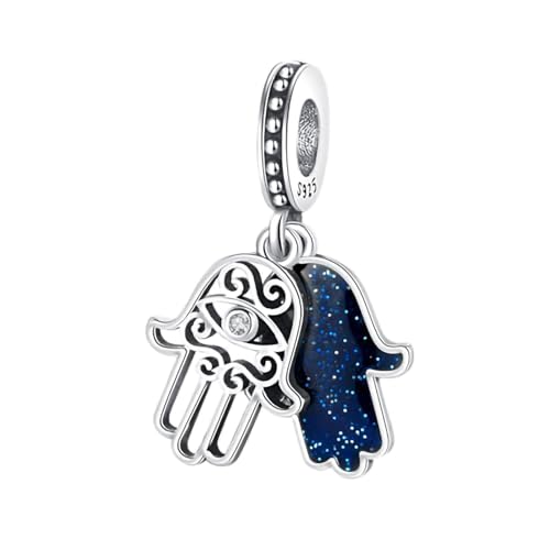 LONGLUCK Dije de Plata 925 para Pulsera Dije Ojo de Diablo Dijes de Joyería para Mujer