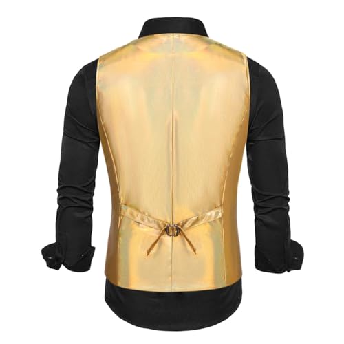 Men's Suit Vest Bright Glitte Waistcoat Jacket Party Clubwear Button up V-Neck Bow Tie Sleeveless Blazer Tank Tops2