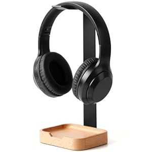 Wooden Headphone Stand for Desk, Stylish Headset Stand & Durable Headset Holder, Premium Desk Organizer for Gaming and Office Headphones, Solid Wood Design for All Headsets