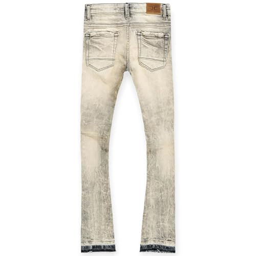 Kids Sean Knee Shred Stacked Jeans (Bone White)2
