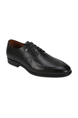 Image of Louis Philippe Men Premium Leather Breathable Lining Material Anti Slip with Heel TPR Sole Formal Derby Shoes