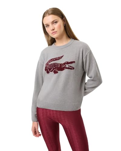 Image of Lacoste x Bandier Women's Contrast Crocodile Sweater