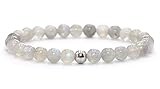 ECHTES LABRADORIT EDELSTEINARMBAND: Labradorit beflügelt durch seinen Reichtum an Farben die Fantasie, steigert die Kreativität und wirkt positiv auf das Erinnerungsvermögen. Ebenso stärkt er die Intuition und sorgt für Vernunft. Des Weiteren trägt Labradorit dazu bei, die eigenen Gefühle zu verstärken und verdeutlicht dabei die persönlichen Ziele sowie Absichten. Durch seine beruhigende und ausgleichende Wirkung hilft der Labradorit bei einem feurigen Temperament.