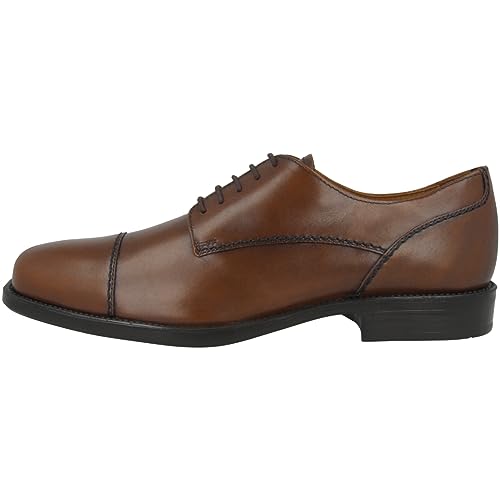 Geox UOMO Federico A, Zapatos de Cordones Derby Hombre, Marrón (Dk Cognacc6026), 43