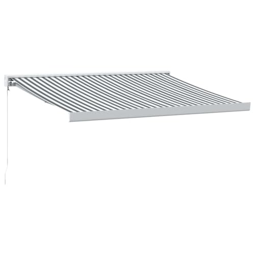 vidaXL Auvent rétractable Anthracite et Blanc 3,5x2,5m Tissu/Aluminium, auvent, auvent de Porte, auvent de Jardin, Store, auvent de terrasse