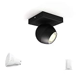 Philips Hue LED Spot Buckram inkl. Dimmschalter, dimmbar, alle Weißschattierungen, steuerbar via...