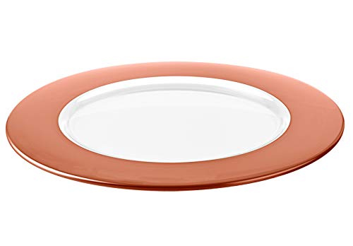 Set de 2 platos cargadores de vidrio con banda cobre miniatura 1