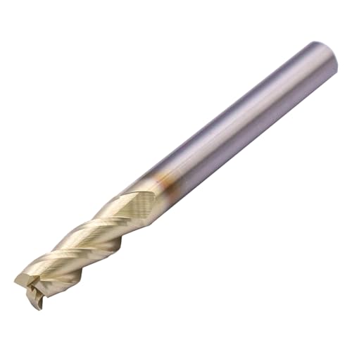 Image of 5Pcs 3 /16 inch 3 Flute Solid Carbide Square End Mill, ZrN Coated for Aluminum | 37 Helix, 3 /16 inch Cutting Dia, 3 /16 inch Shank Dia, 5 /8 inch Length of Cut, 2 inch Overall Length, for Milling Aluminum and Copper