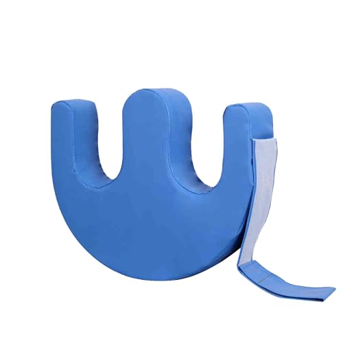 ERRULAN Elderly Nursing Pillow, Waterproof Rest Leg Pillow Patient, Multifunctional Bedridden Patient Supplies with Handles/Fixing Strap, Paralyzed Elderly Roll Over Pad(Blue)
