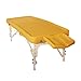 Produktbild Mobile Ayurveda Massageliege aus Holz - 202 cm x 81 cm - 2 Zonen - Klappbar - mit Kopfpolster, Tasche etc. - leicht zu reinigen - höchste Qualität - Profi Massagetisch - Perfekt für Ölmassage (Gelb)