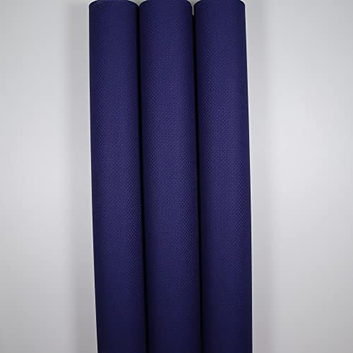 Image of KCS 3 pc of 15 inch x 18 inch Counted Cross Stitch Cotton Aida Cloth Needlework Rolled Fabric Box,14CT,Royal Blue