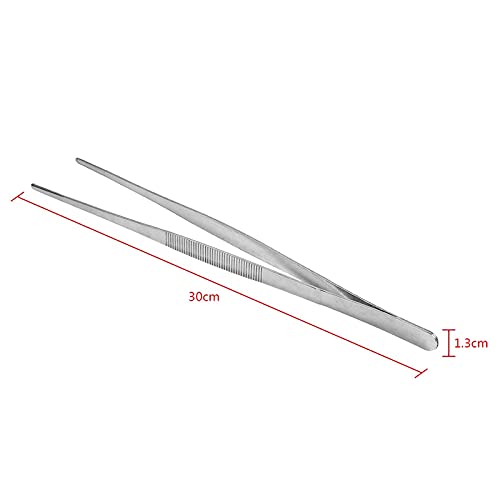 Pinza da Cucina Clip per griglia per Alimenti Ispessita in Acciaio Inossidabile Pinza per Alimenti Lunga in Argento Cucina Perfetta per Quasi Tutte Le attività in Cucina