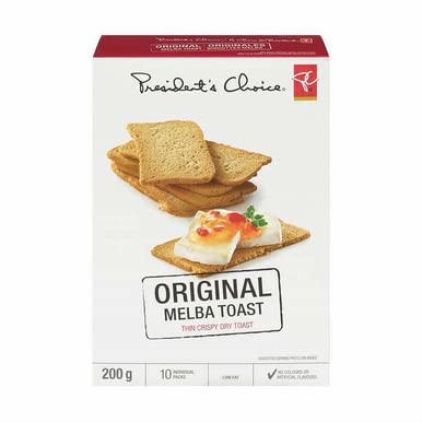 President's ChoiceOriginal Melba Toast Crackers, 200g/7 oz, BOX {Imported from Canada}