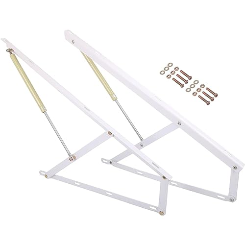 1 Pair Heavy Duty Hydraulic Bed Mechanism Bed Storage Lift, Gas Spring Bed Storage Lift Kit, Bed Lift Support, Folding Lift Up Spring Hinges for Storage Bed Box or Sofa Bed