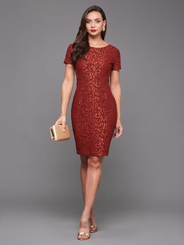 Image of Miss Chase Women's Sleeveless Collared Bodycon Above-Knee Polyester Dress